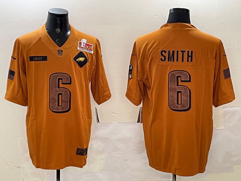 Men Philadelphia Eagles #6 Smith Yellow Nike 2025 Salute to Service Limited NFL Jersey style 2->philadelphia eagles->NFL Jersey